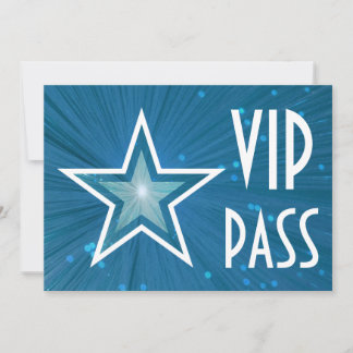 Blue Star 'VIP PASS' invitation horizontal
