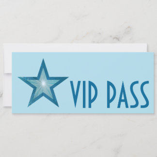 Blue Star 'VIP PASS' invitation pale blue long