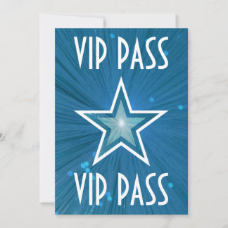 Blue Star 'VIP PASS' invitation white