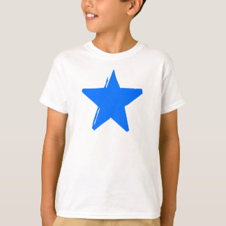 blue STAR white t-shirt