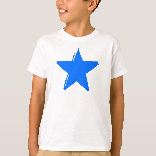 blue STAR white t-shirt (Front)
