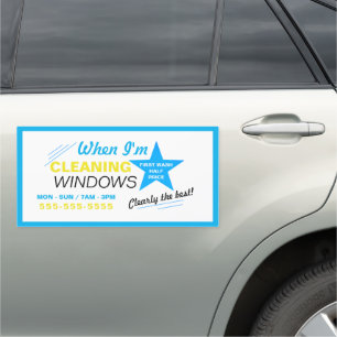 Blue Star Window Cleaner, Cleaning Service Car Magnet