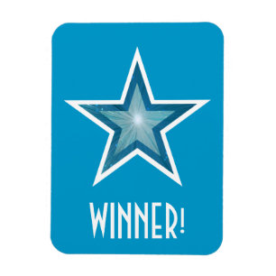 Blue Star 'Winner!' flexible magnet blue