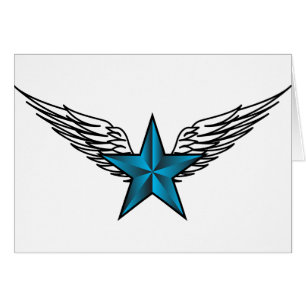 Blue Star with Wings Cards