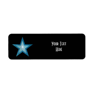 Blue Star 'Your Text' label small black