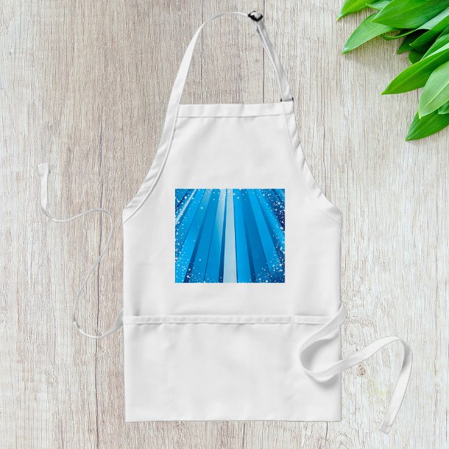 Blue Starburst Sparkle with Shining Light Rays Adult Apron (Creator Uploaded)