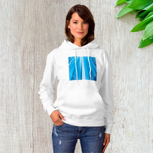 Blue Starburst Sparkle with Shining Light Rays Hoodie