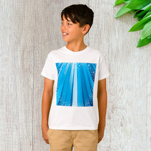 Blue Starburst Sparkle with Shining Light Rays T-Shirt