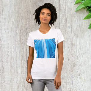 Blue Starburst Sparkle with Shining Light Rays T-Shirt