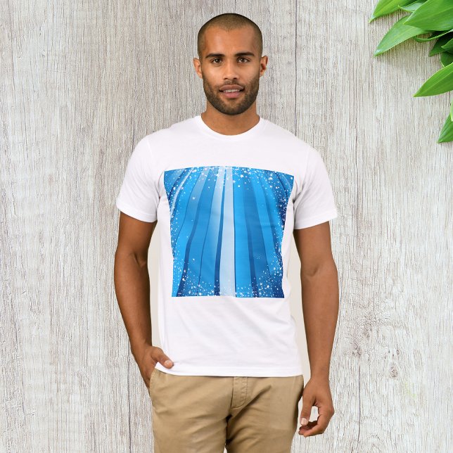 Blue Starburst Sparkle with Shining Light Rays T-Shirt (Creator Uploaded)