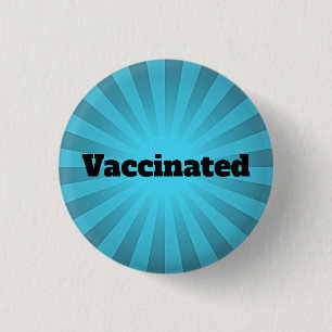Blue Starburst Vaccination Design Button