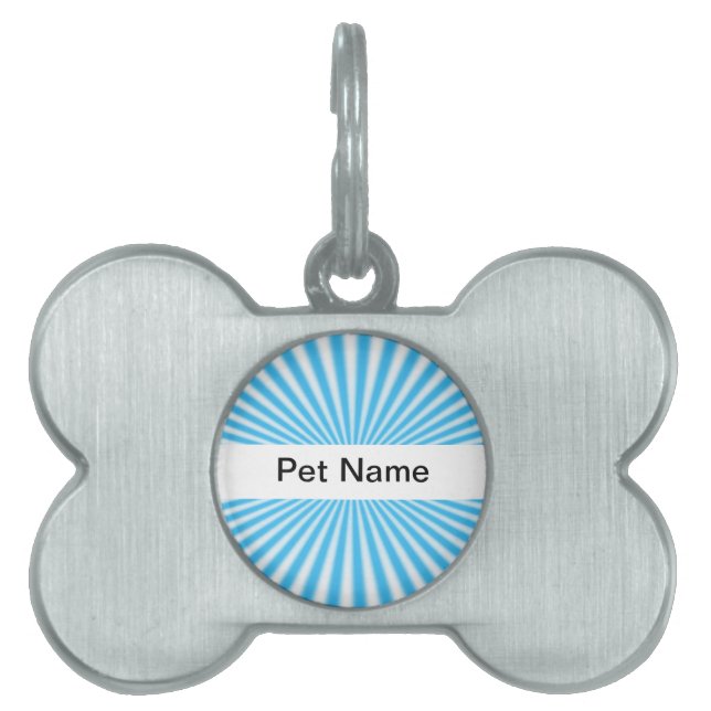 blue starbust cool design pet tag (Front)