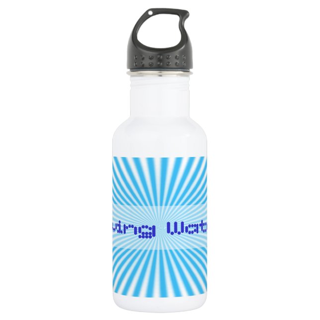 blue starbust cool design stainless steel water bottle (Front)