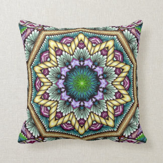 blue starbust zen-doodle throw pillow