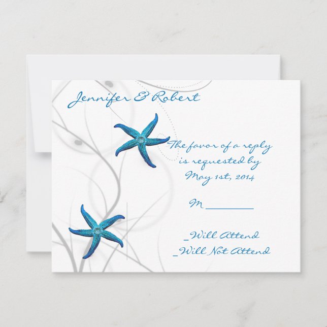 Blue Starfish and Silver Coral Response Card (Front)