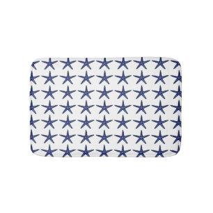Blue Starfish Bathroom Mat