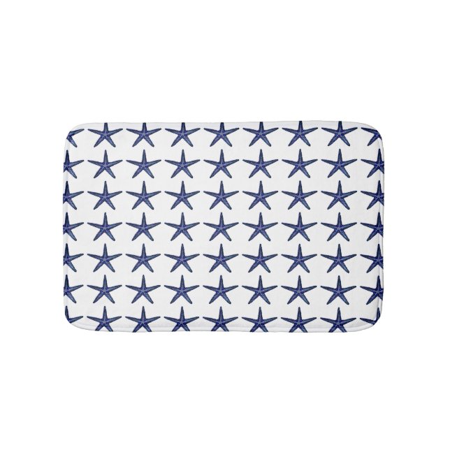 Blue Starfish Bathroom Mat (Front)