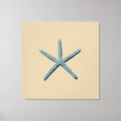 Blue Starfish Beach Sand Canvas Print
