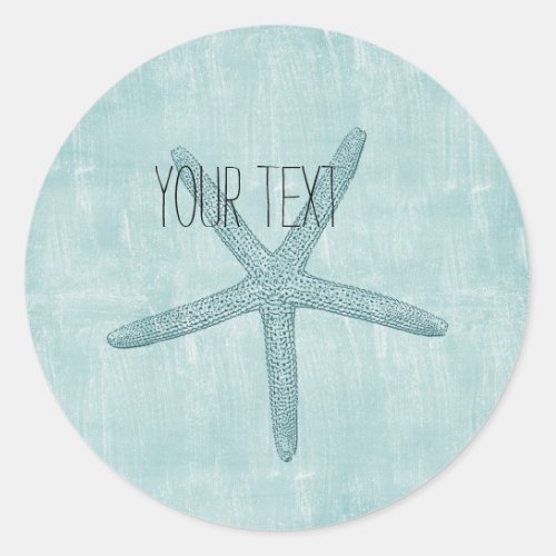 Blue Starfish Classic Round Sticker