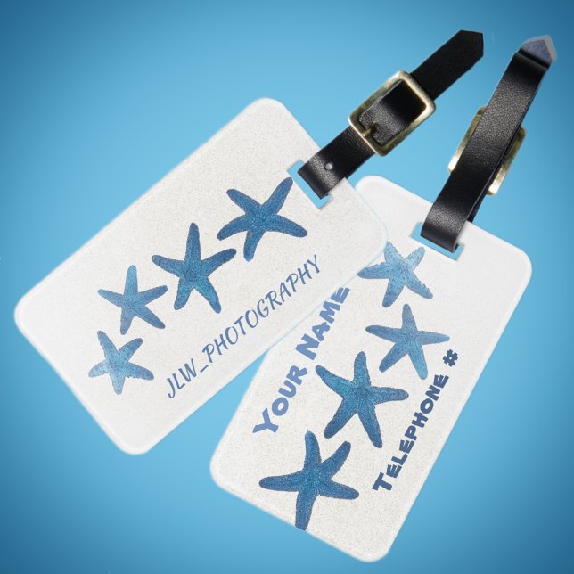 Blue Starfish Customizable Luggage Tag (Creator Uploaded)