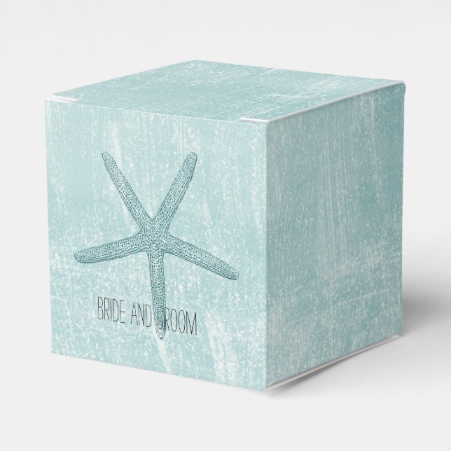 Blue Starfish Favor Boxes (Front Side)