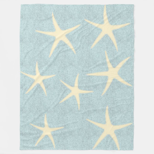 Blue Starfish Fleece Blanket (Front)