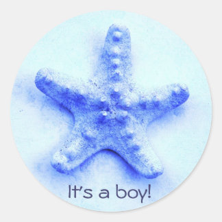 blue starfish it's a boy sticker