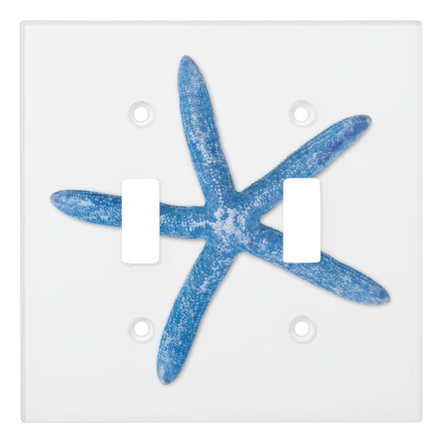 Blue Starfish Light Switch Cover (Front)