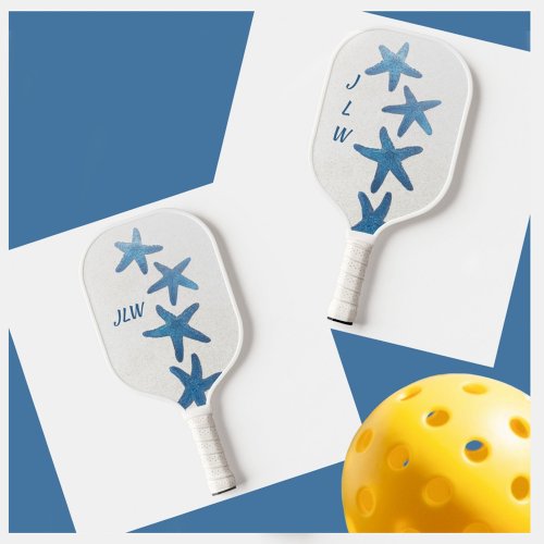 Blue Starfish Nautical Personalized with Initials  Pickleball Paddle