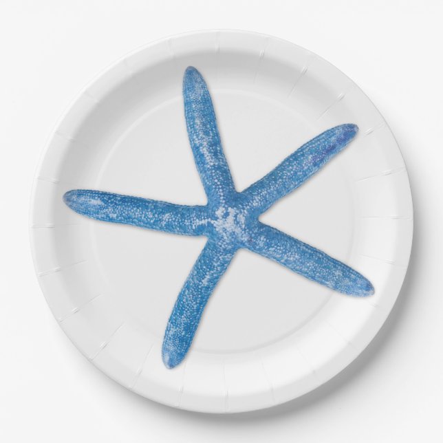 Blue Starfish Paper Plates (Front)
