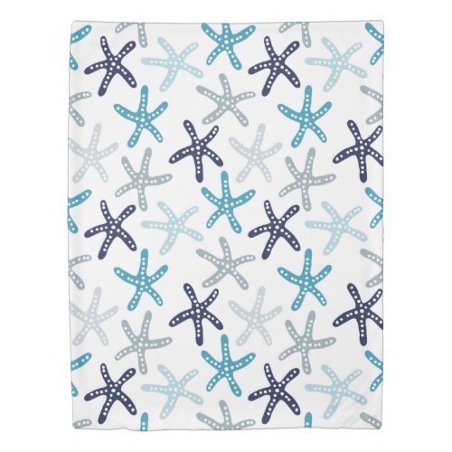 Blue Starfish Pattern Duvet Cover