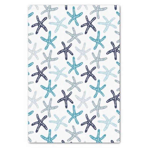 Blue Starfish Pattern Tissue Paper