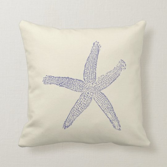 light blue starfish pillow