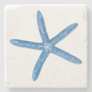 Blue Starfish Stone Coaster