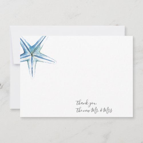 Blue Starfish Thank You Stationery Note Card