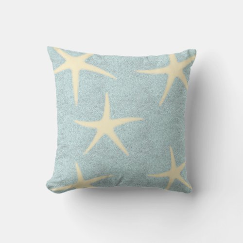 Blue Starfish Throw Pillow