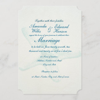 Blue Starfish Watermark Wedding Invitation
