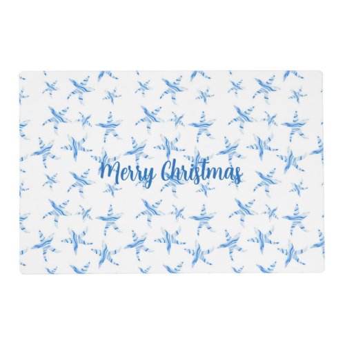 Blue starfish wave_silhouette watercolor_custom  placemat