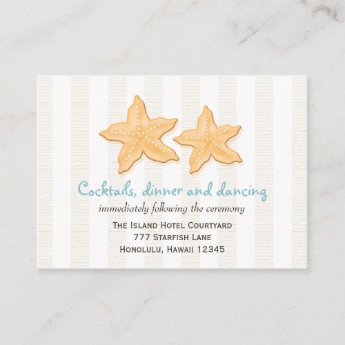Blue Starfish Wedding Reception Enclosure Cards Business Card Templates