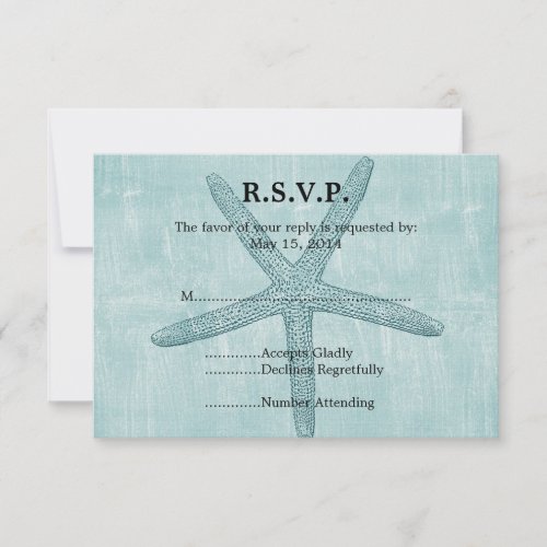 Blue Starfish Wedding RSVP