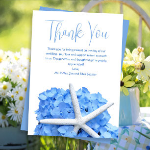 Blue Starfish Wedding Thank You Message Cards