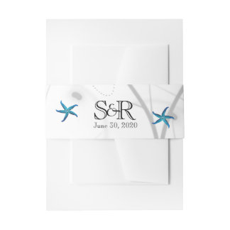 Blue Starfish with Silver Coral Wedding Belly Band