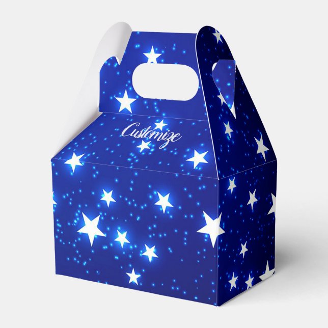 Blue Stargazer Gable Favor Boxes (Front Side)