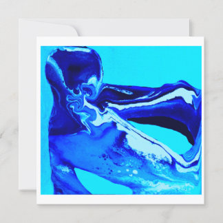 'Blue Stargazer Gazing at Stars' Thank You Card