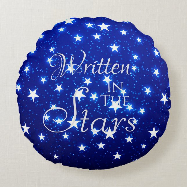 Blue Stargazer Round Pillow (Front)