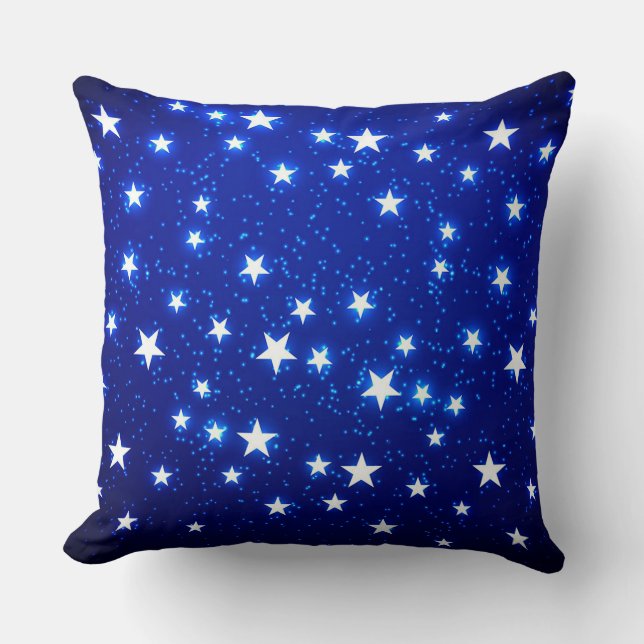 Blue Stargazer Throw Pillow (Front)