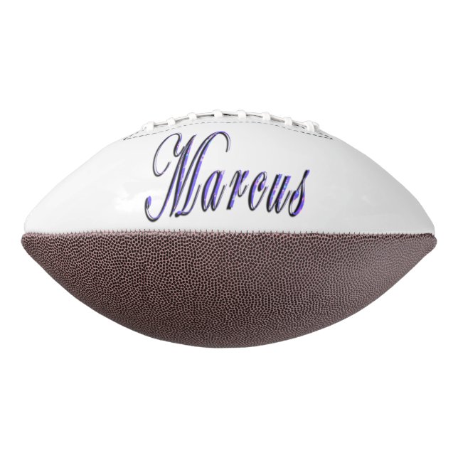 Blue Starry Marcus Name Logo, Football (Rotated 270)
