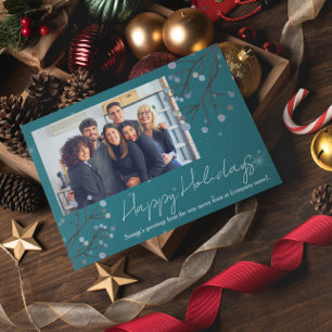 Blue Starry Night Custom Photo Folded Holiday Card