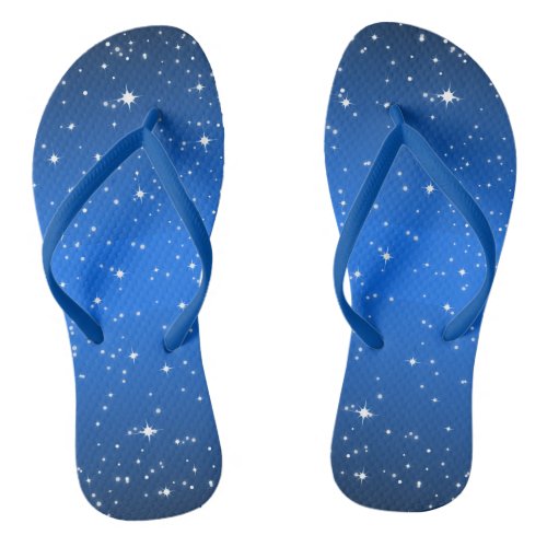 Blue Starry Night Flip Flops
