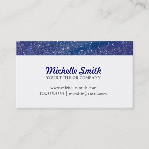 Blue Starry Night Monogram Business Cards